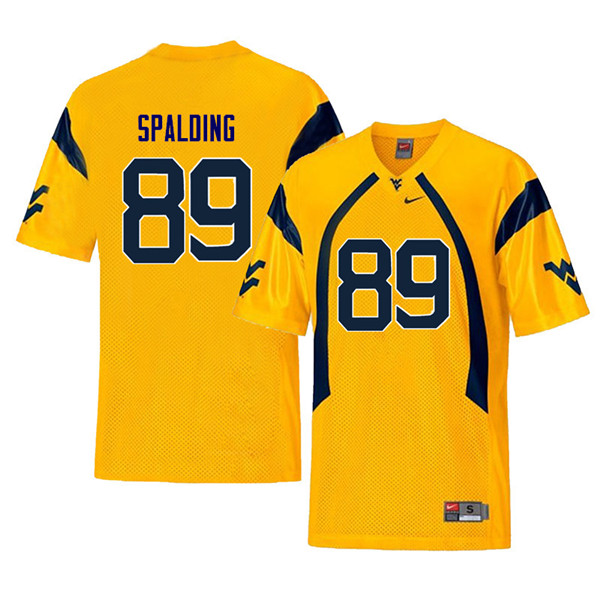 Men #89 Dillon Spalding West Virginia Mountaineers Throwback College Football Jerseys Sale-Yellow